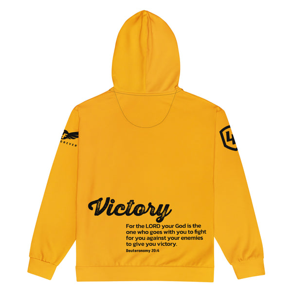 Yellow Victory unisex zipper hoodie