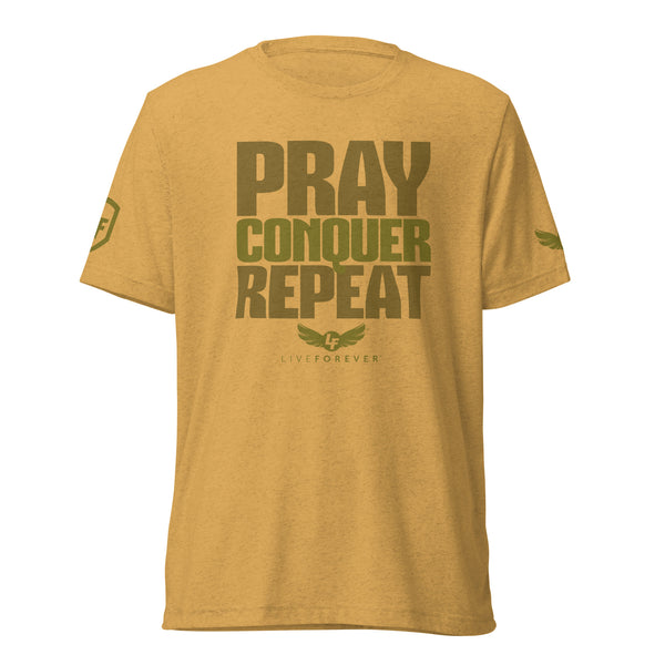 Pray, Conquer, Repeat short sleeve tshirt